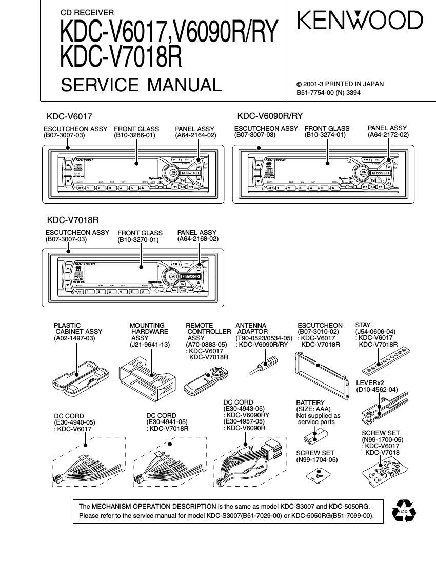 Kenwood KD CV 6017 Service Manual