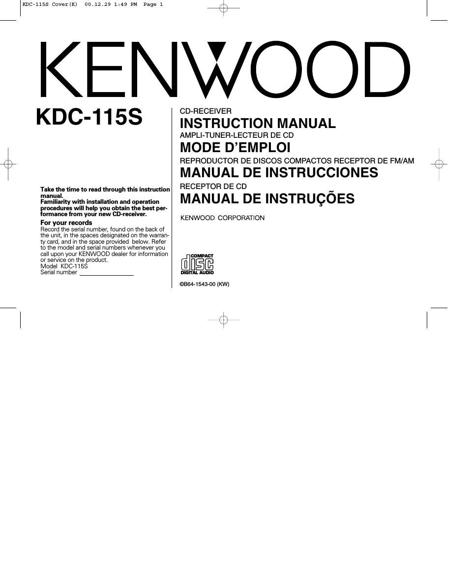 Kenwood KDC 115 S Owners Manual