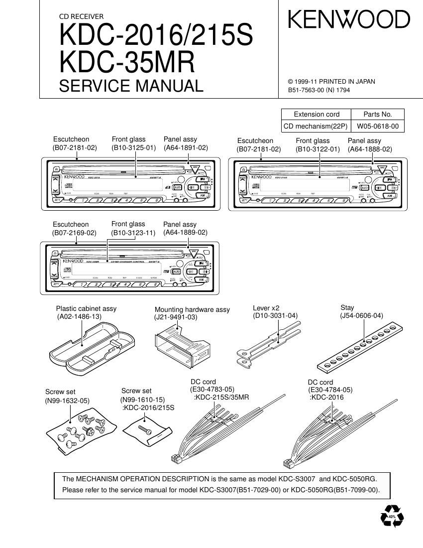 Kenwood KDC 215 S Service Manual