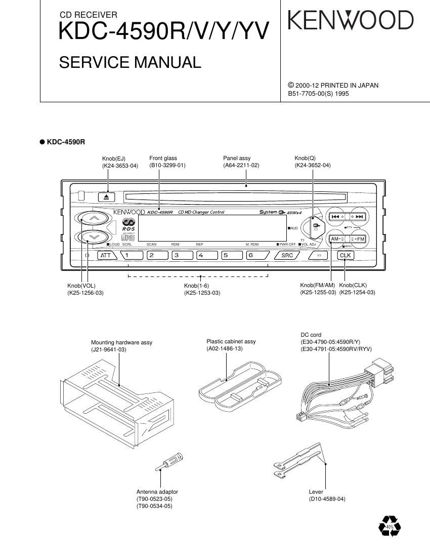 Kenwood KDC 4590 R Service Manual
