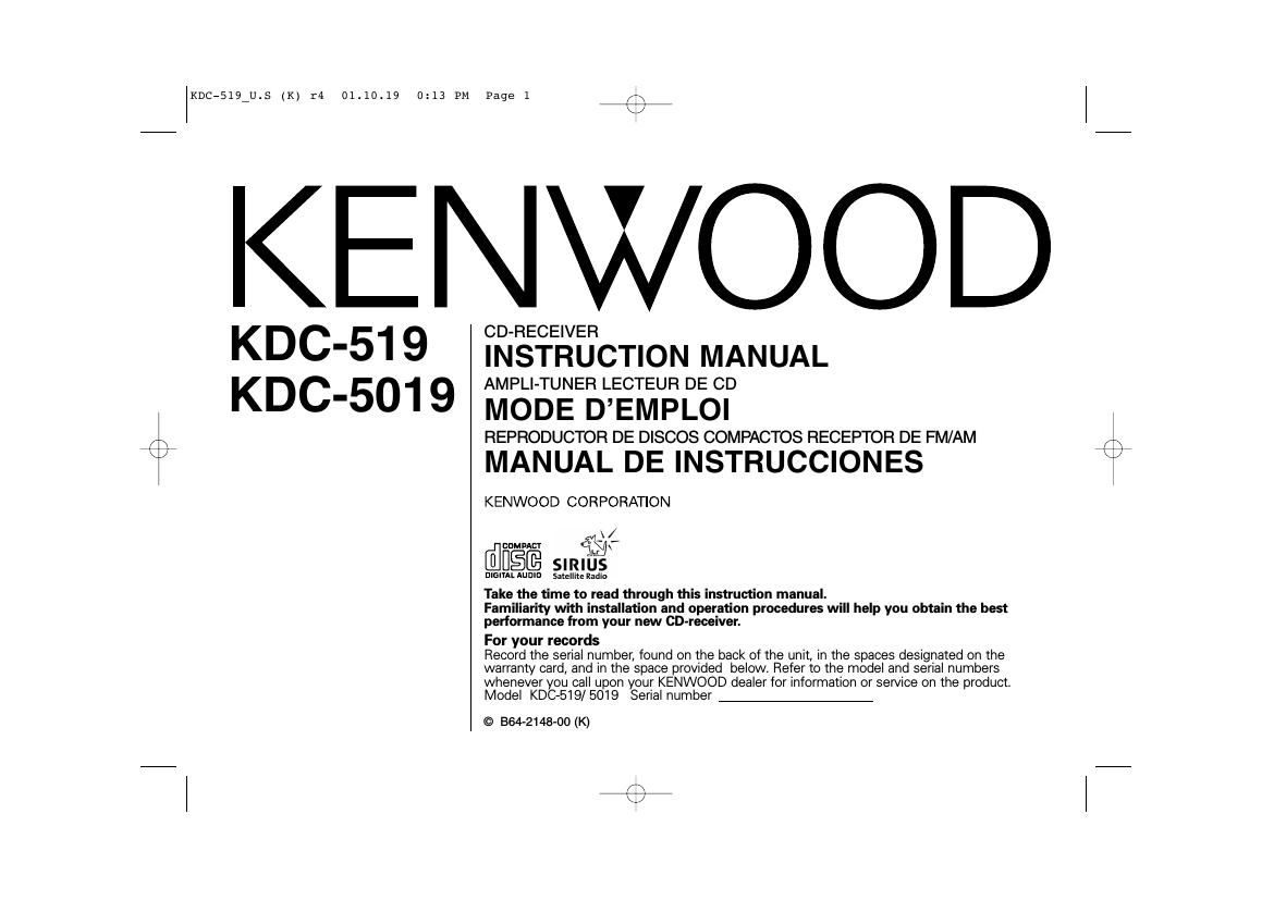 Kenwood KDC 5019 Owners Manual