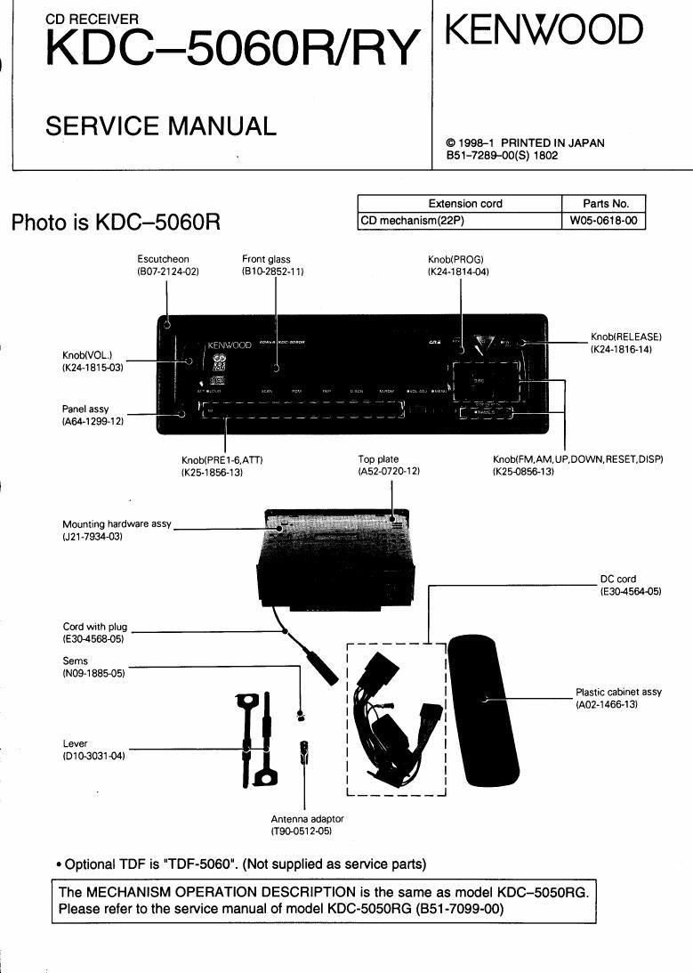 Kenwood KDC 5060 R Service Manual