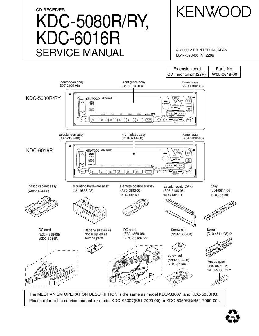 Kenwood KDC 5080 R Service Manual