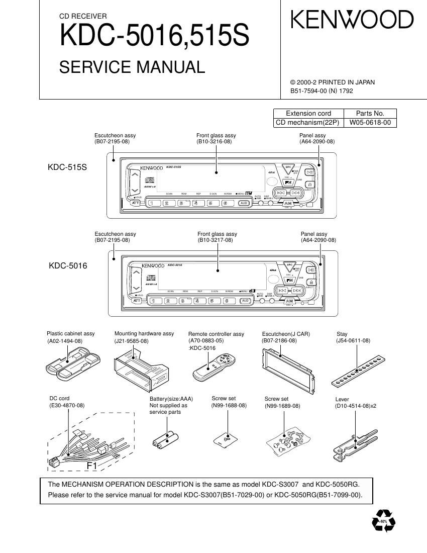 Kenwood KDC 515 S Service Manual