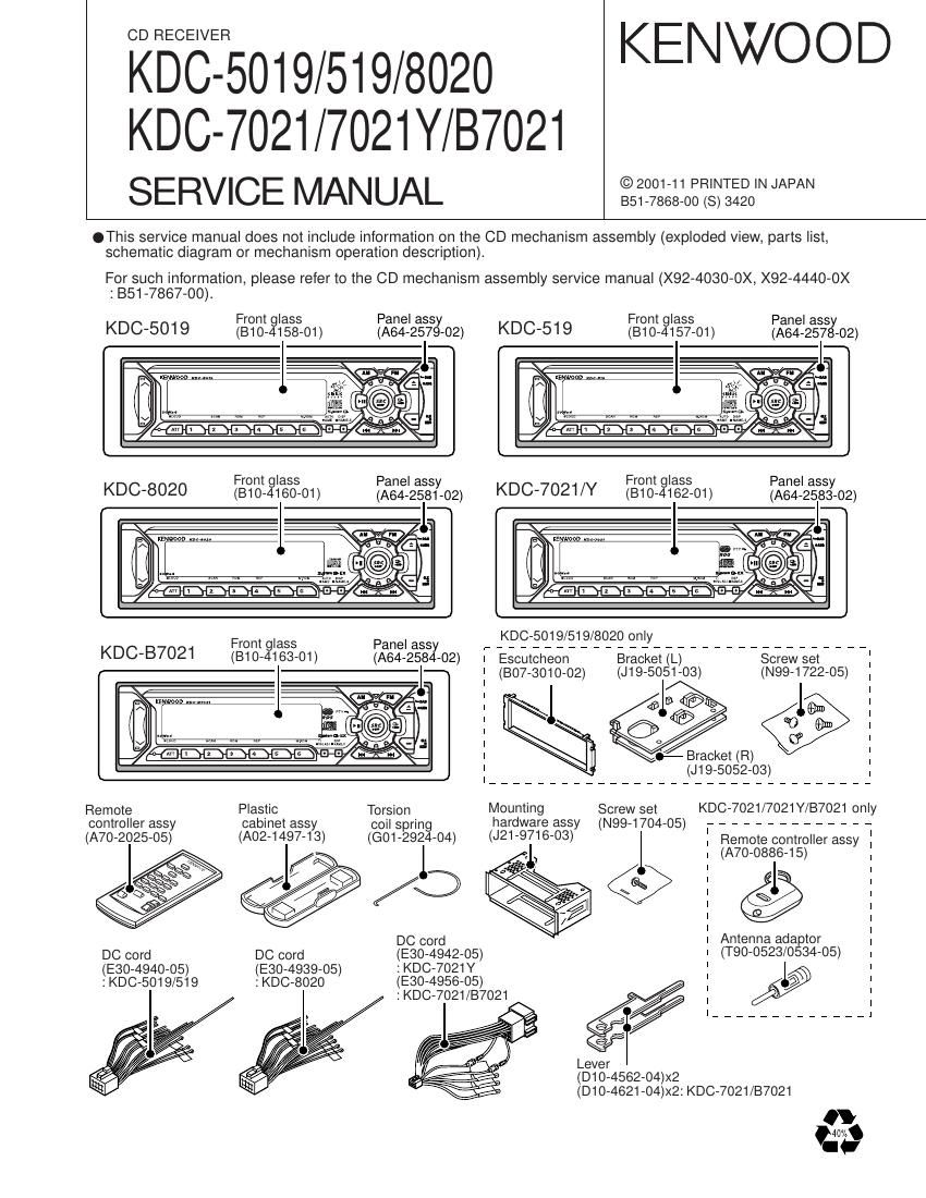 Kenwood KDC 519 Service Manual