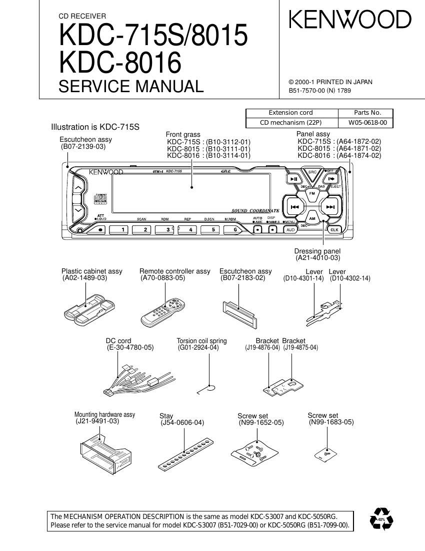 Kenwood KDC 715 S Service Manual