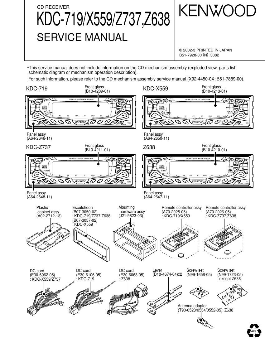 Kenwood KDC 719 Service Manual