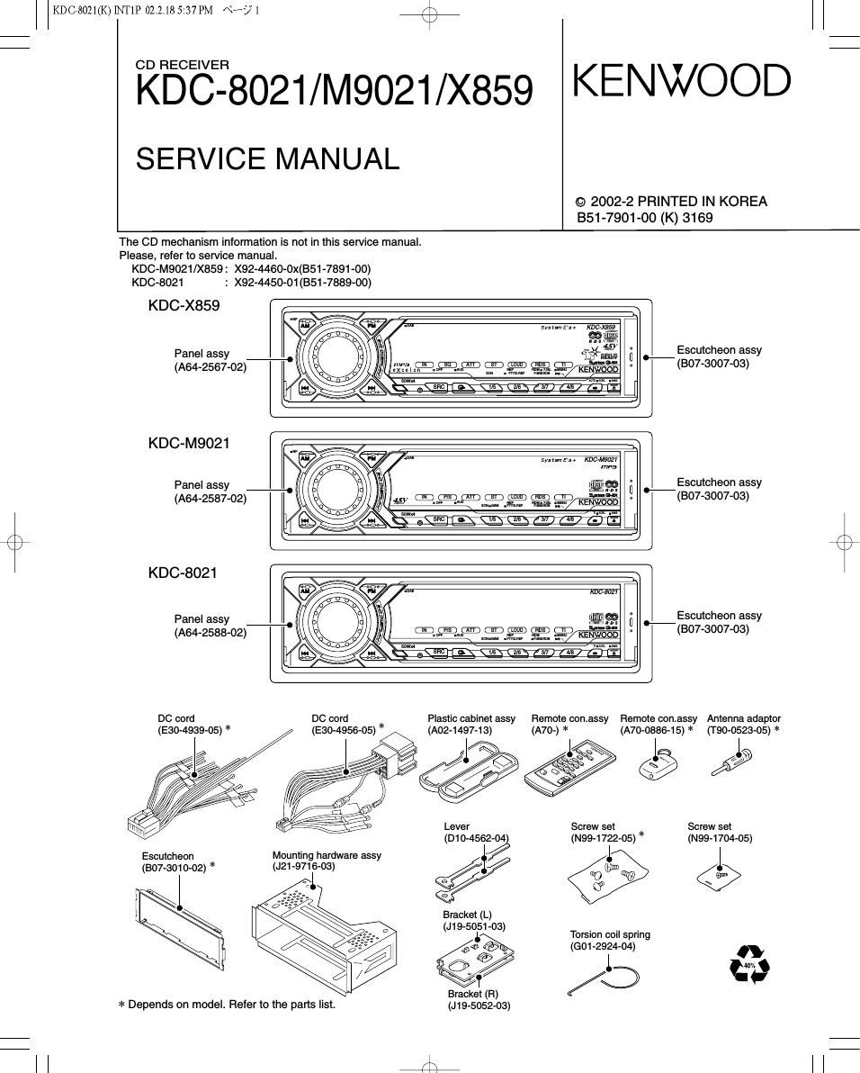 Kenwood KDC 8021 Service Manual