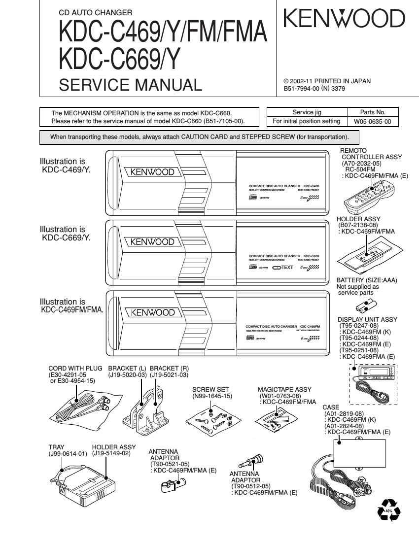 Kenwood KDCC 469 Service Manual