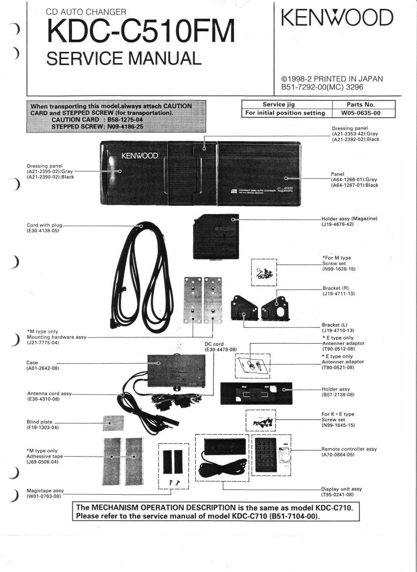 Kenwood KDCC 510 FM Service Manual