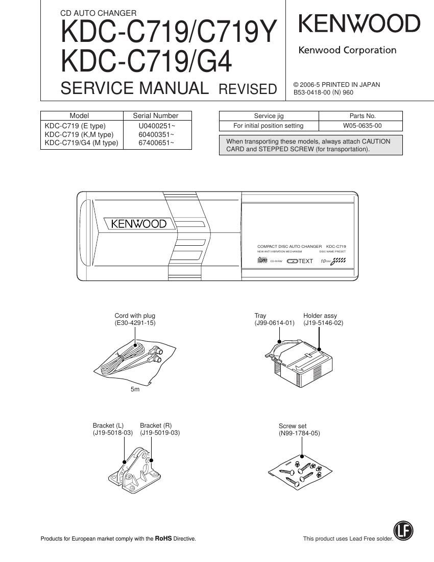 Kenwood KDCC 719 Service Manual