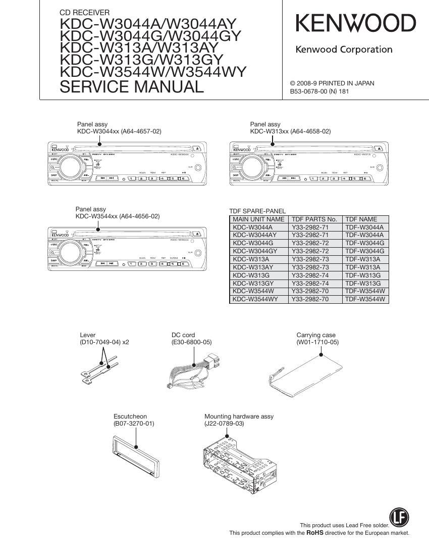 Kenwood KDCW 3044 A Service Manual