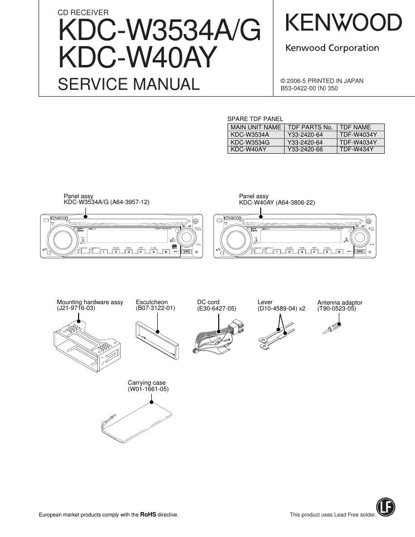Kenwood KDCW 3534 AG Service Manual