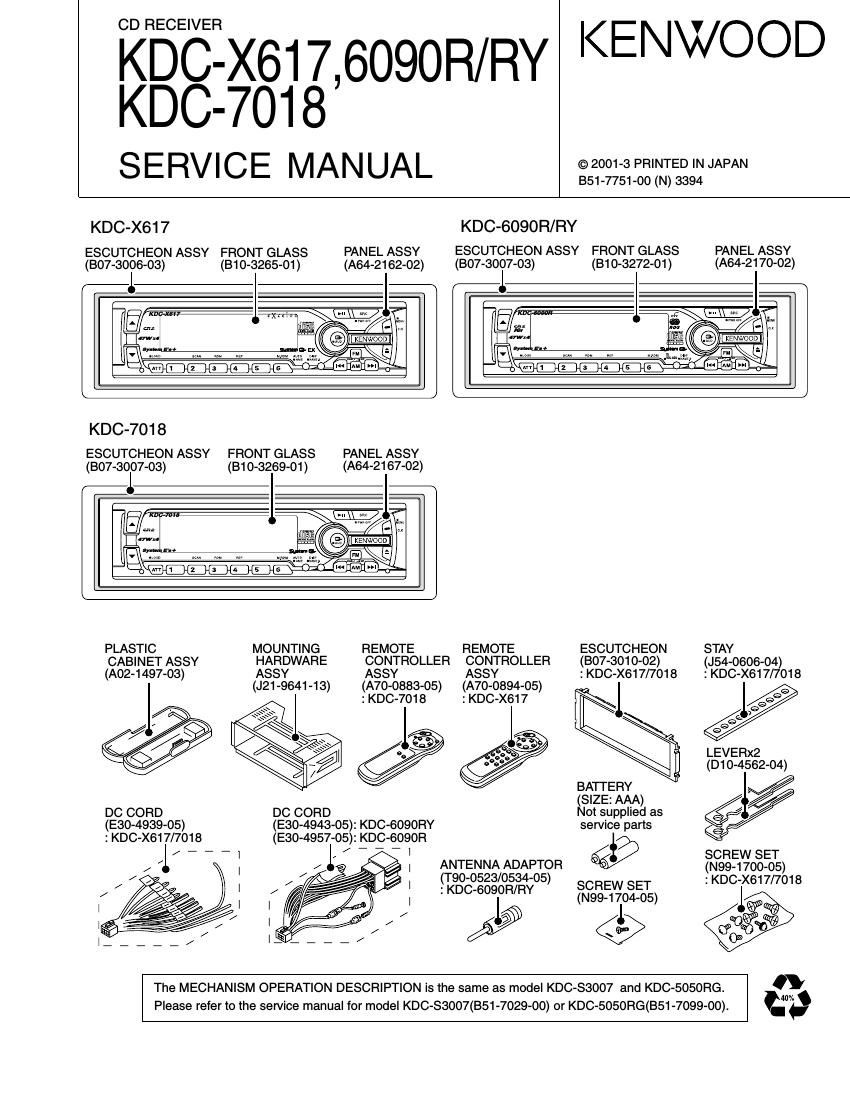 Kenwood KDCX 617 Service Manual