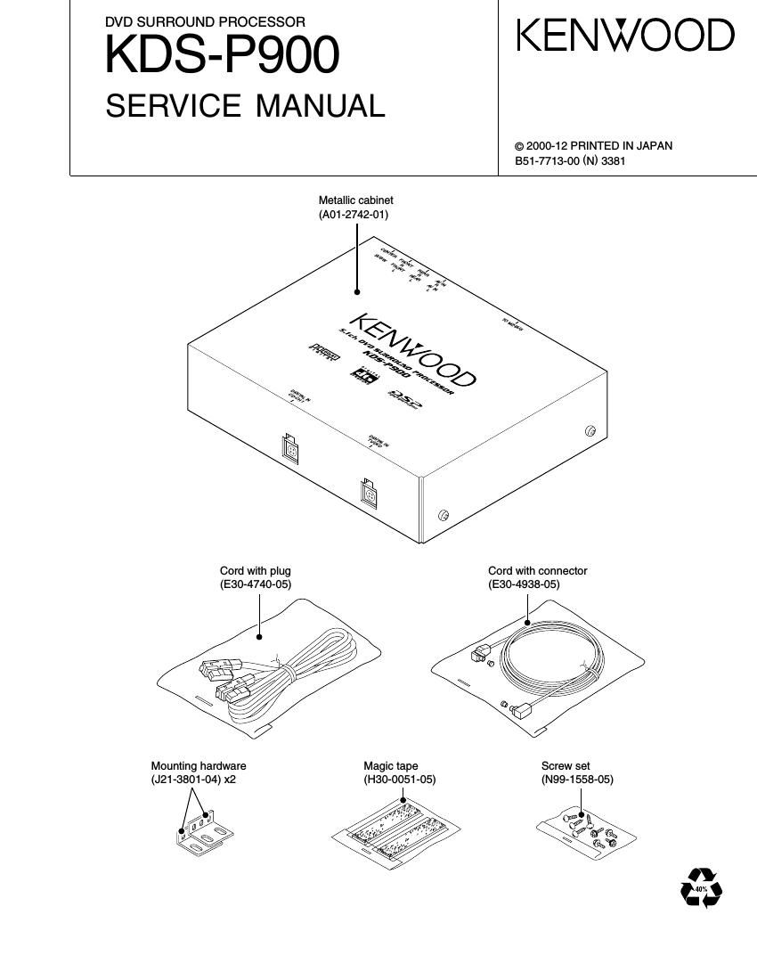 Kenwood KDSP 900 Service Manual