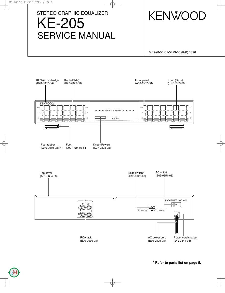 Kenwood KE 205 Service Manual