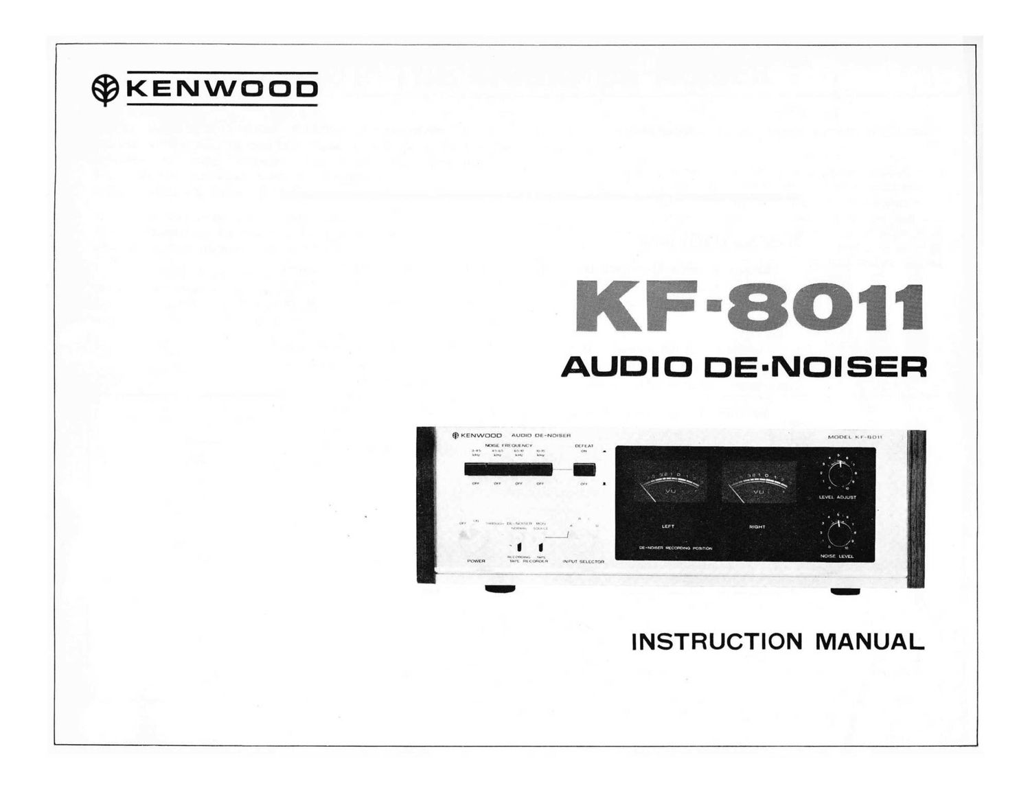Kenwood KF 8011 Owners Manual