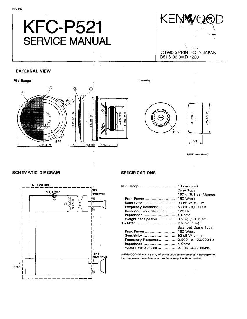 Kenwood KFCP 521 Service Manual