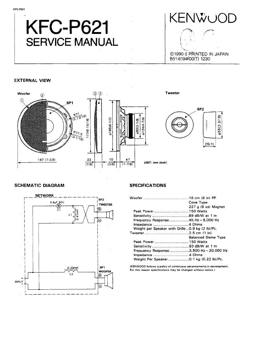 Kenwood KFCP 621 Service Manual