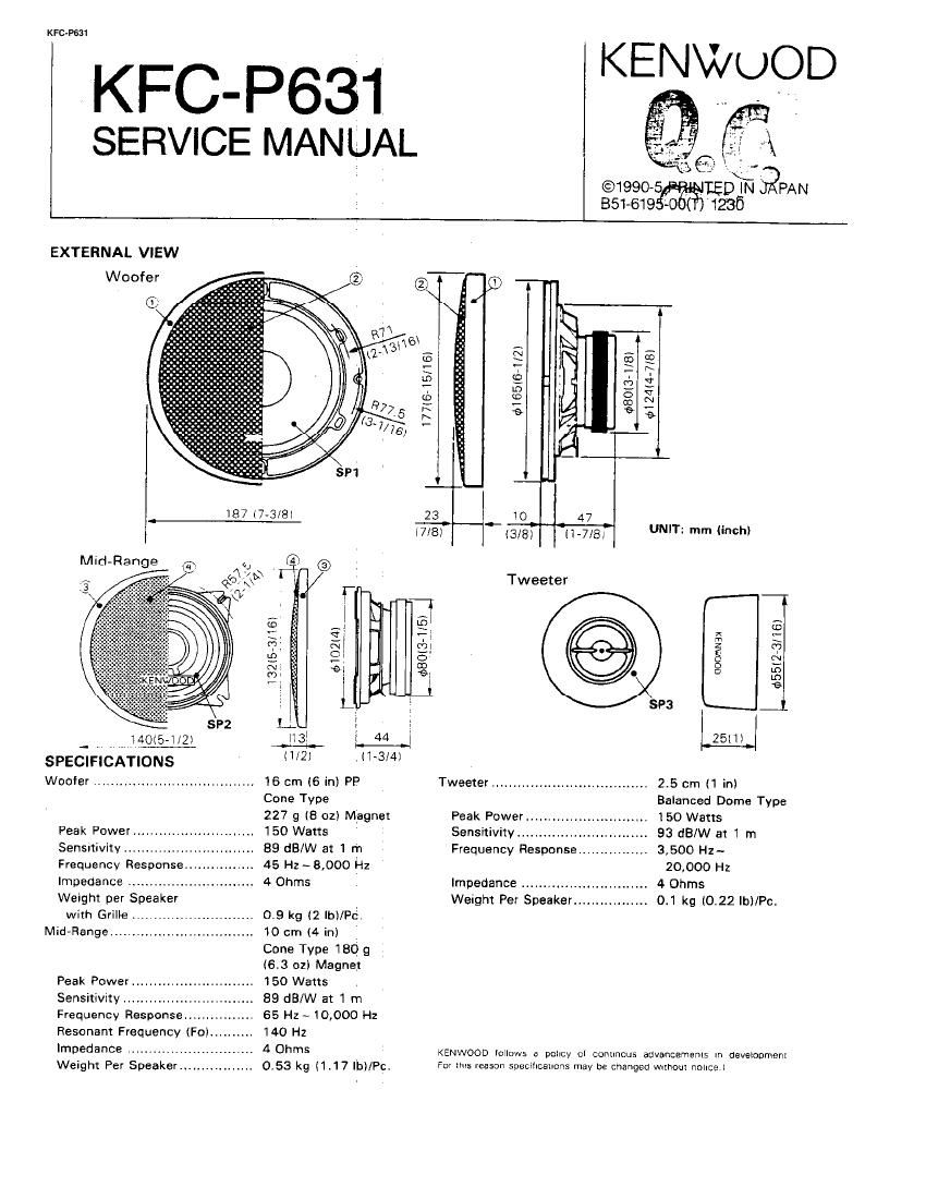 Kenwood KFCP 631 Service Manual