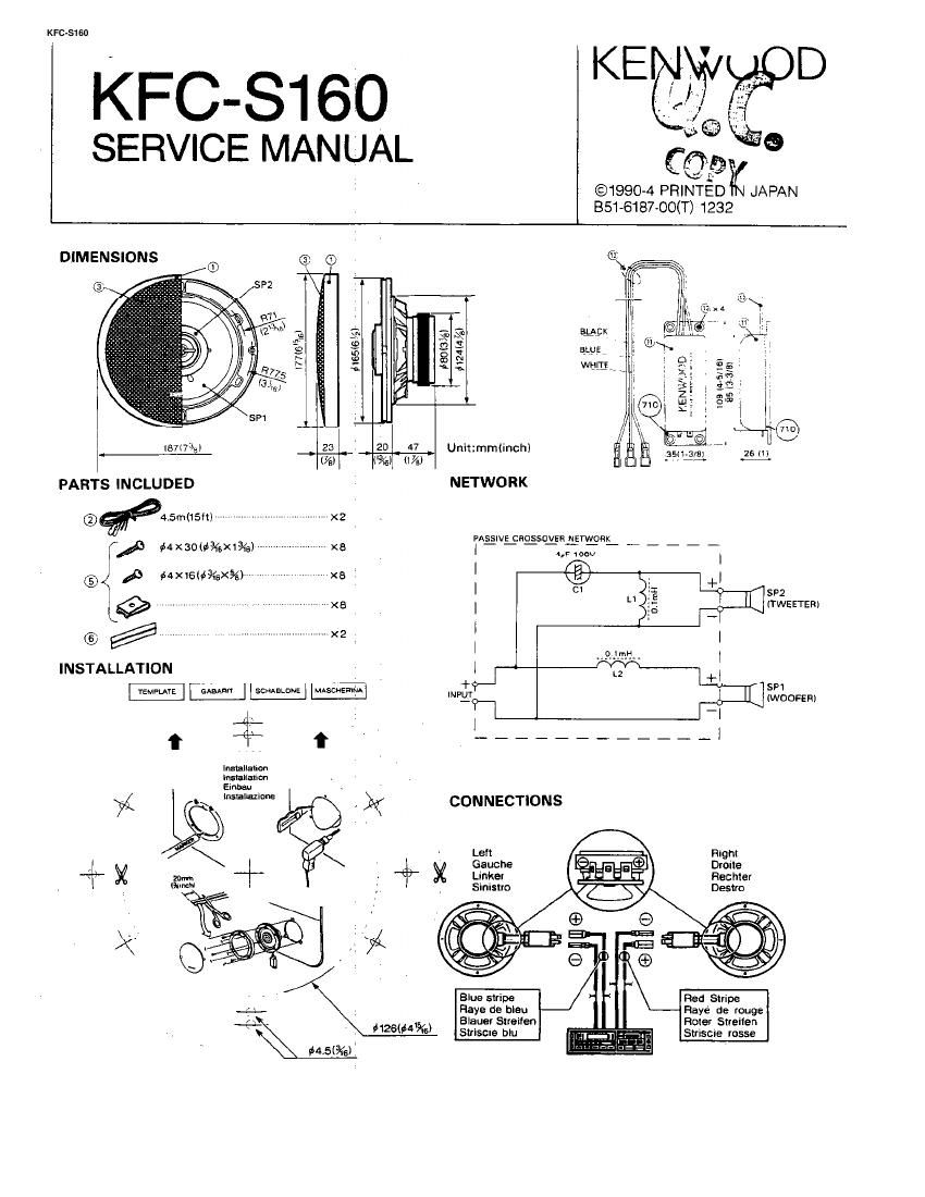 Kenwood KFCS 160 Service Manual