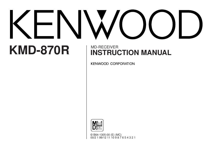 Kenwood KMD 870 R Owners Manual