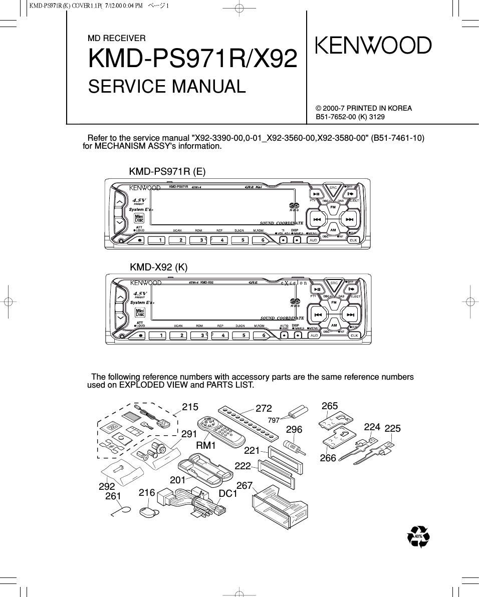 Kenwood KMDPS 971 R Service Manual