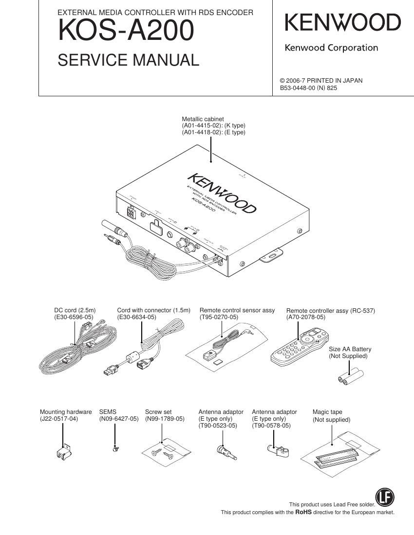 Kenwood KOSA 200 Service Manual