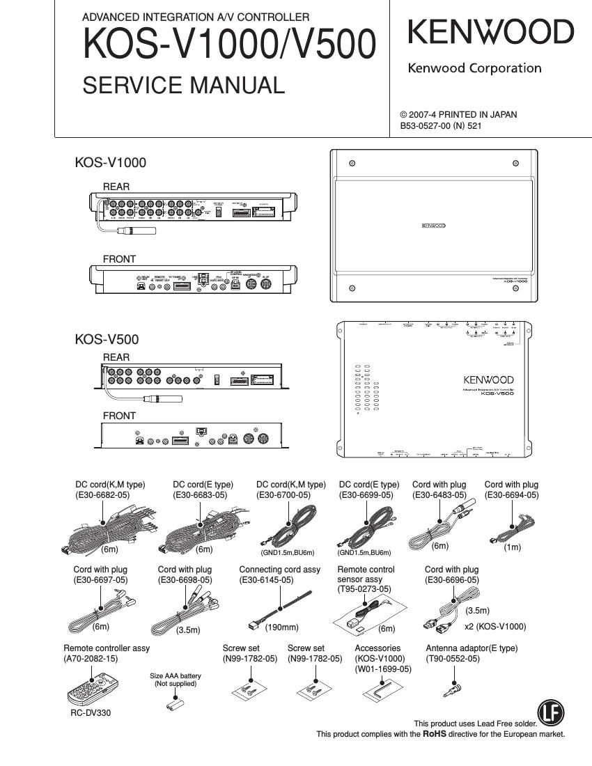 Kenwood KOSV 1000 Service Manual