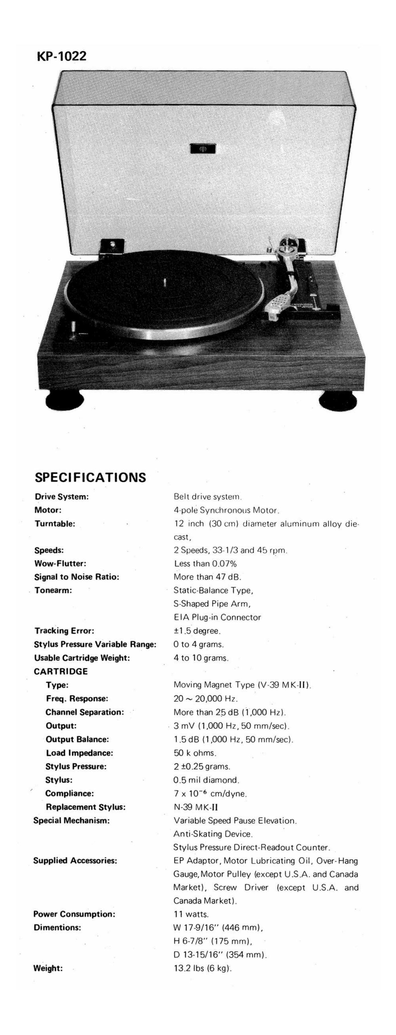 Kenwood KP 1022 Brochure