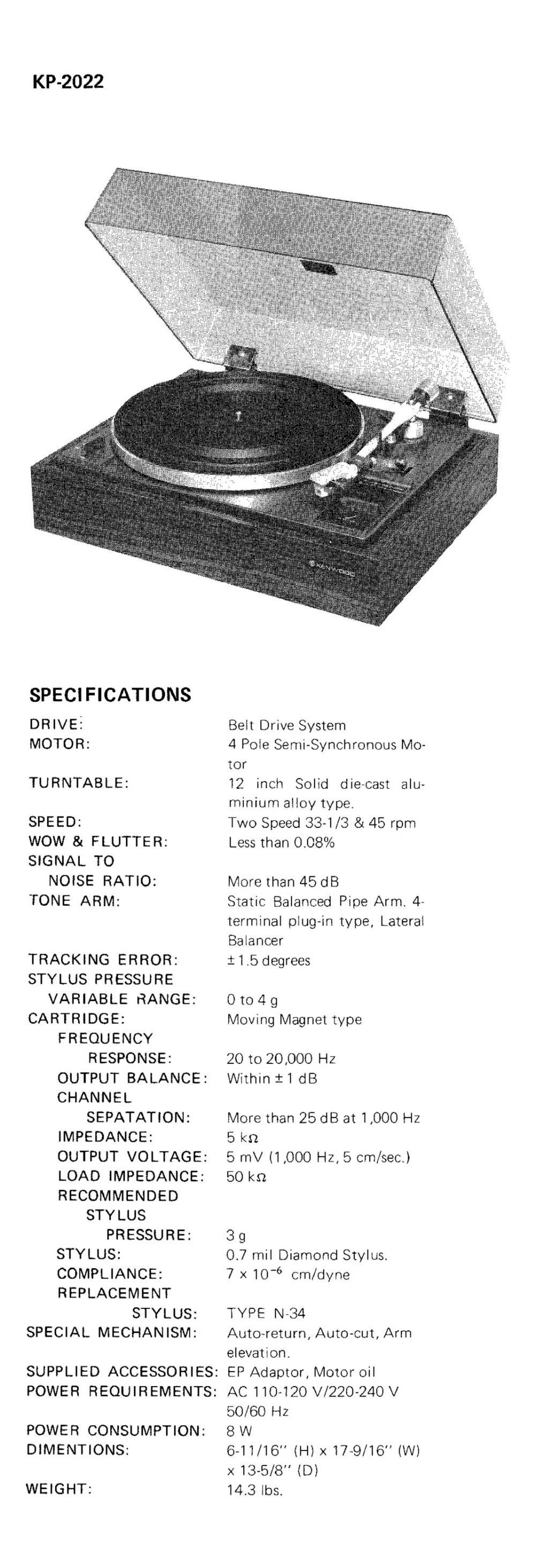 Kenwood KP 2022 Brochure