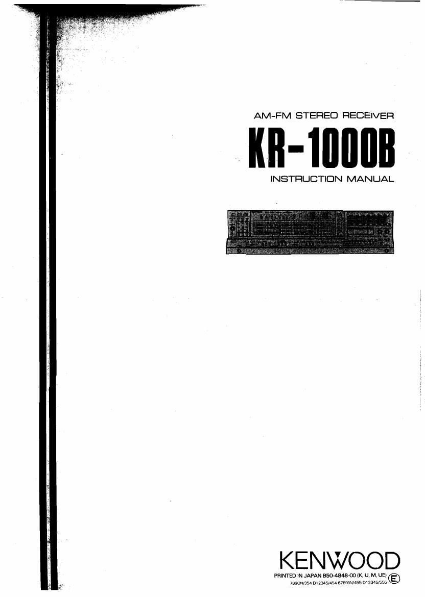 Kenwood KR 1000 B Owners Manual