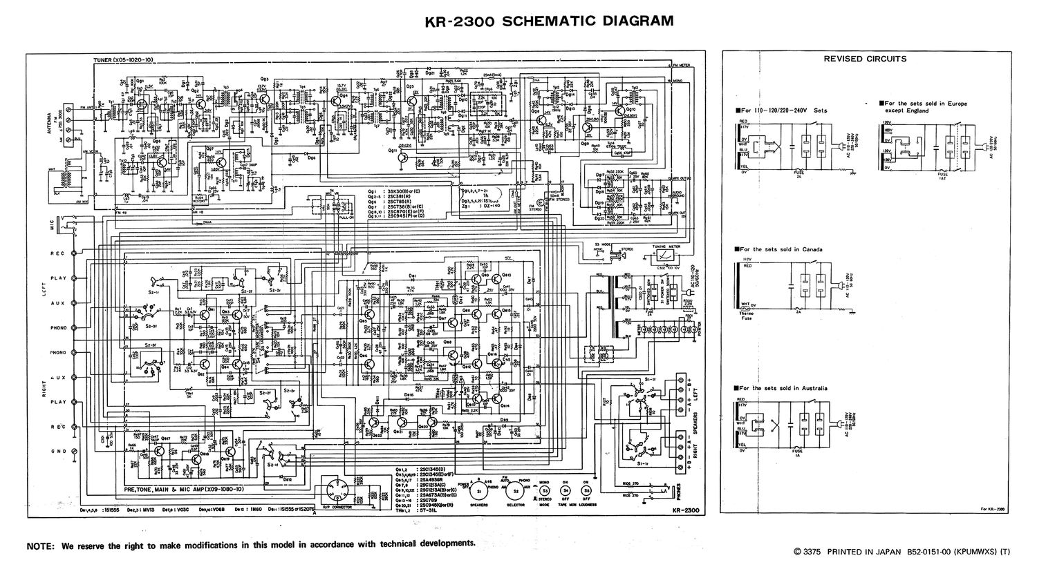 Kenwood KR 2300 Schematic