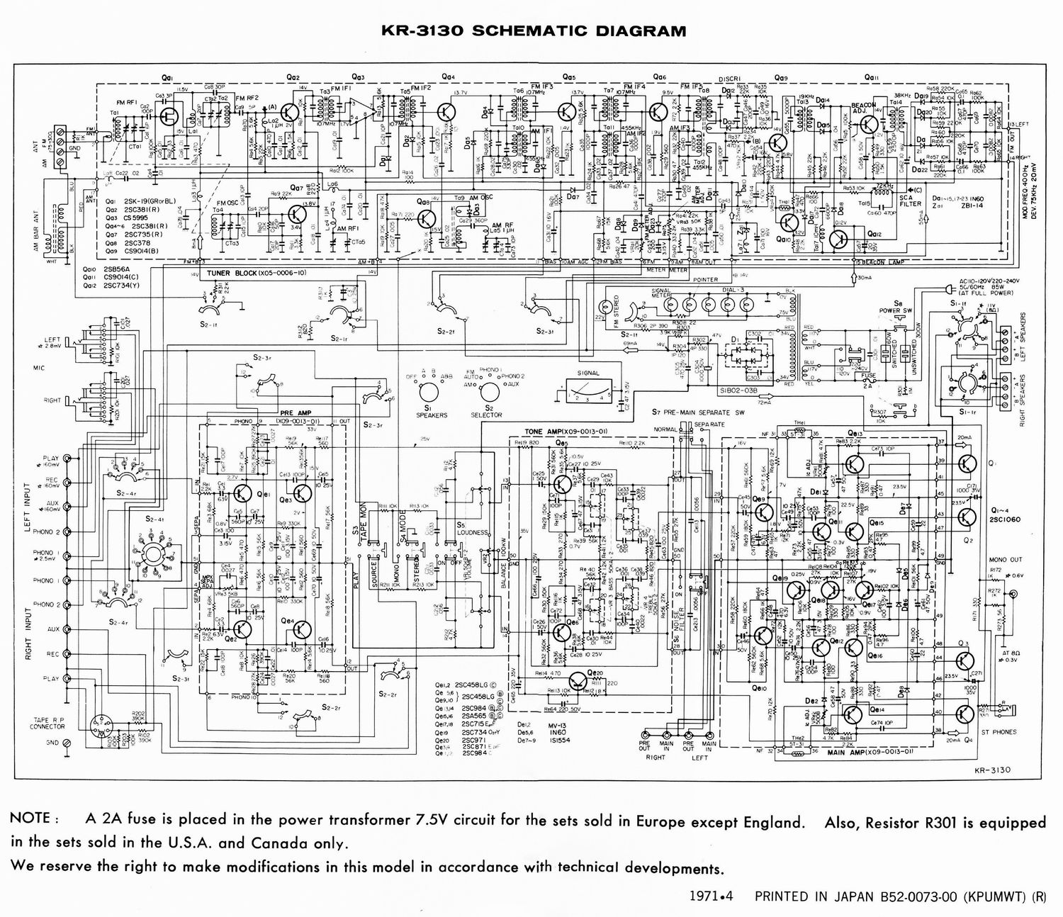 Kenwood KR 3130 Schematic