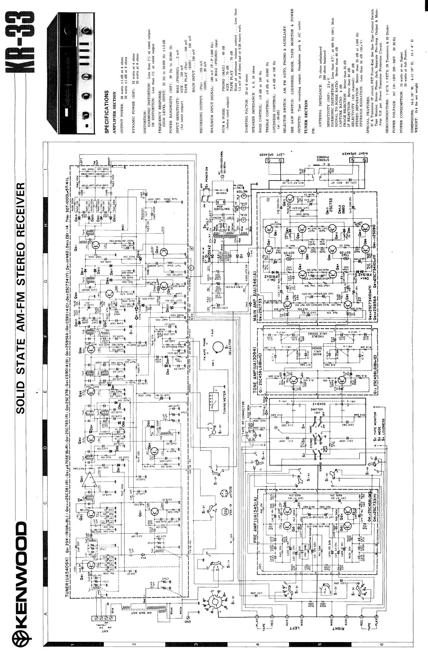 Kenwood KR 33 Schematic