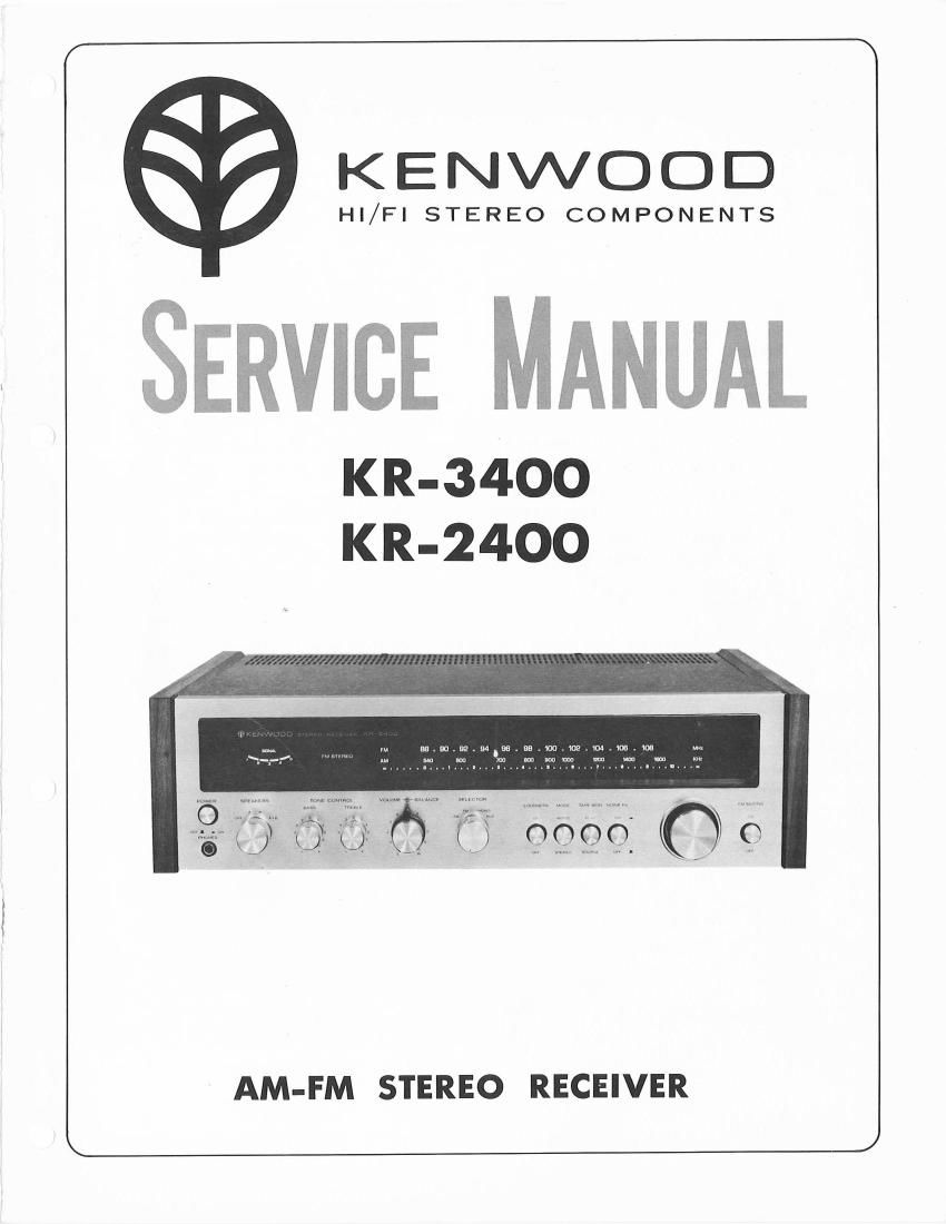 Kenwood KR 3400 Service Manual