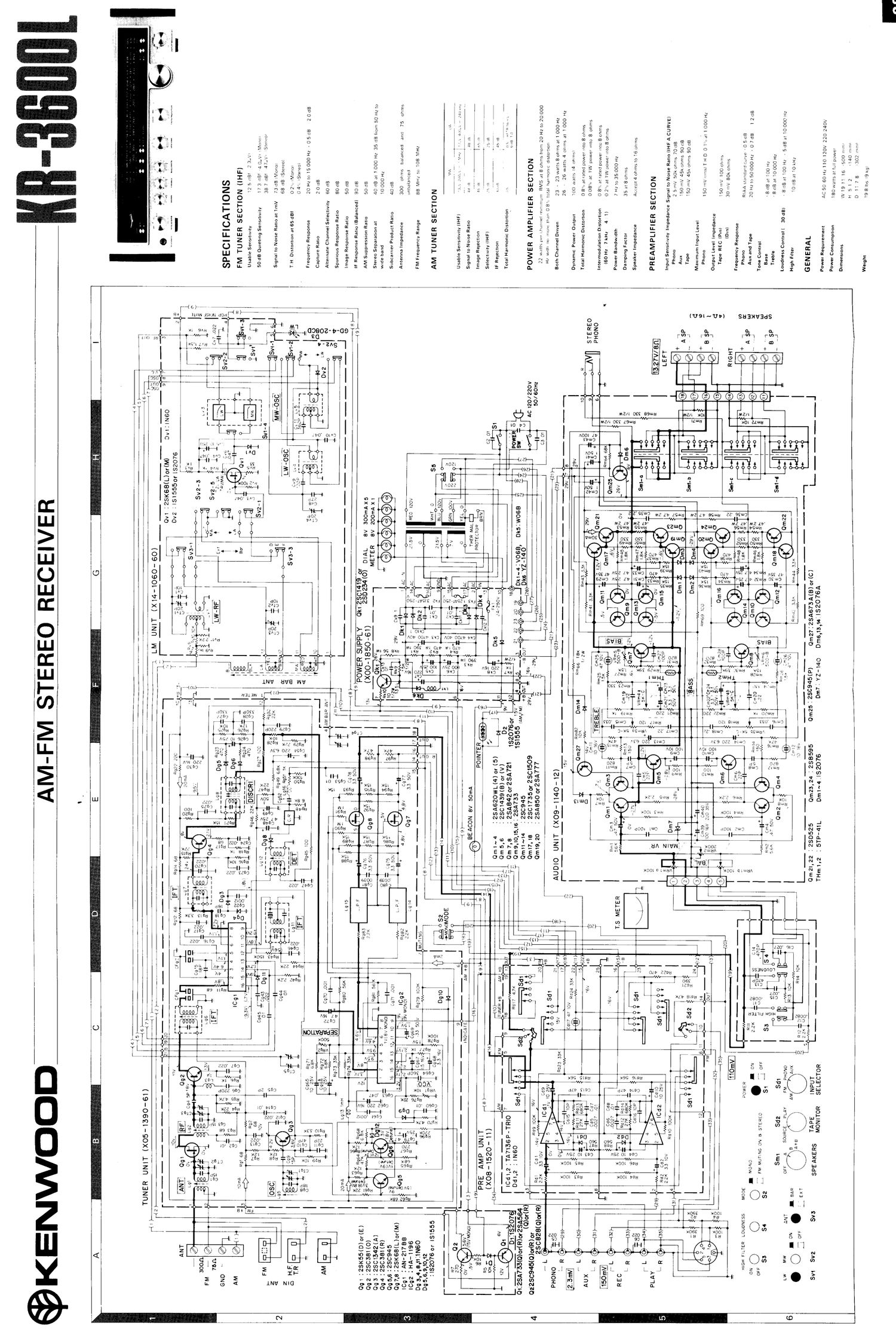 Kenwood KR 3600 L Schematic