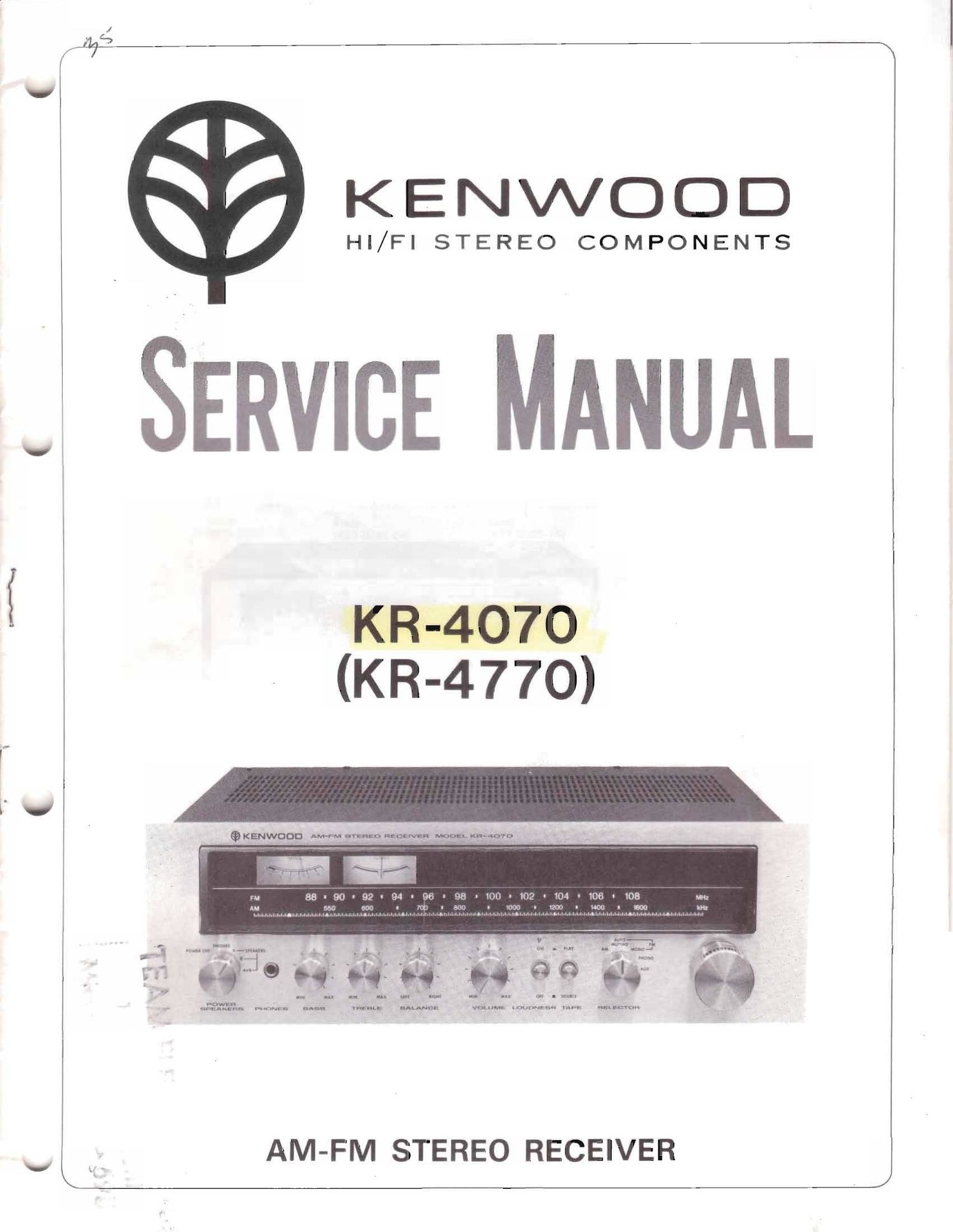 Kenwood KR 4070 Service Manual