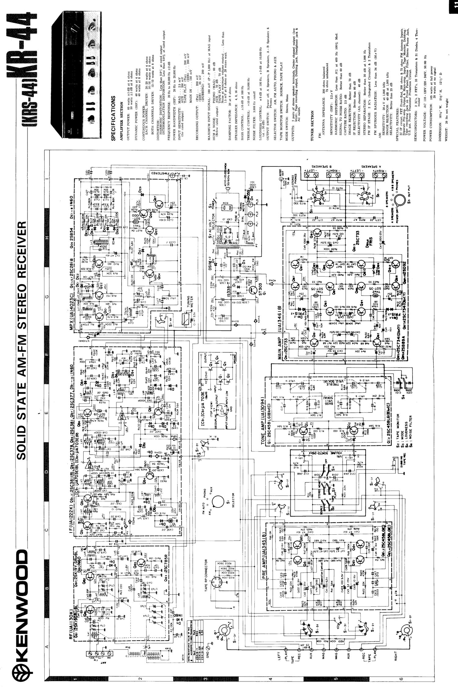 Kenwood KR 44 Schematic