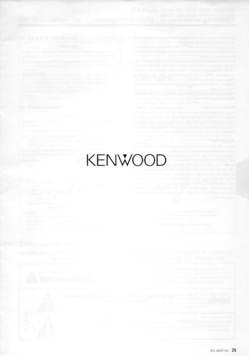 Kenwood KR 492 Owners Manual
