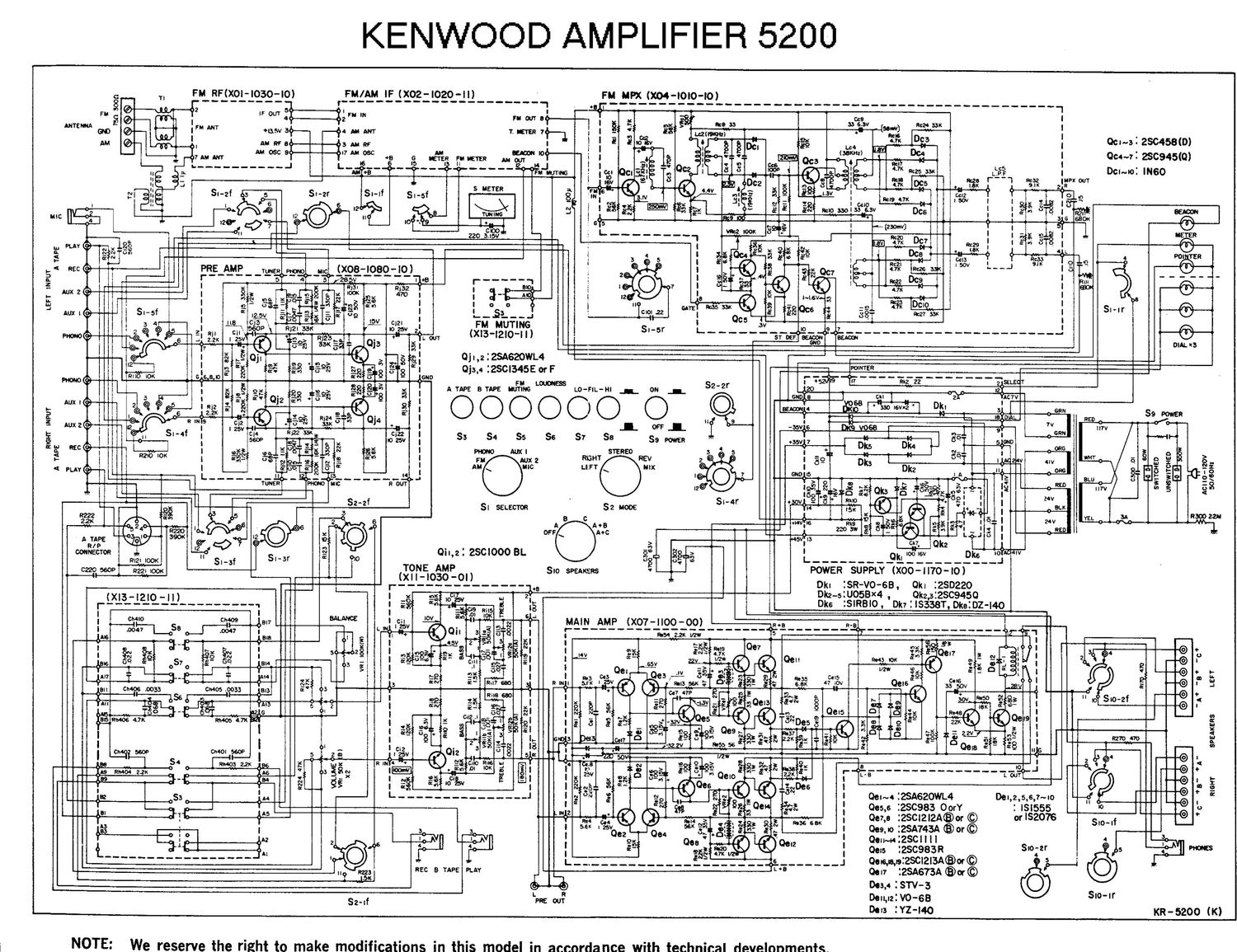 Kenwood KR 5200 Schematic