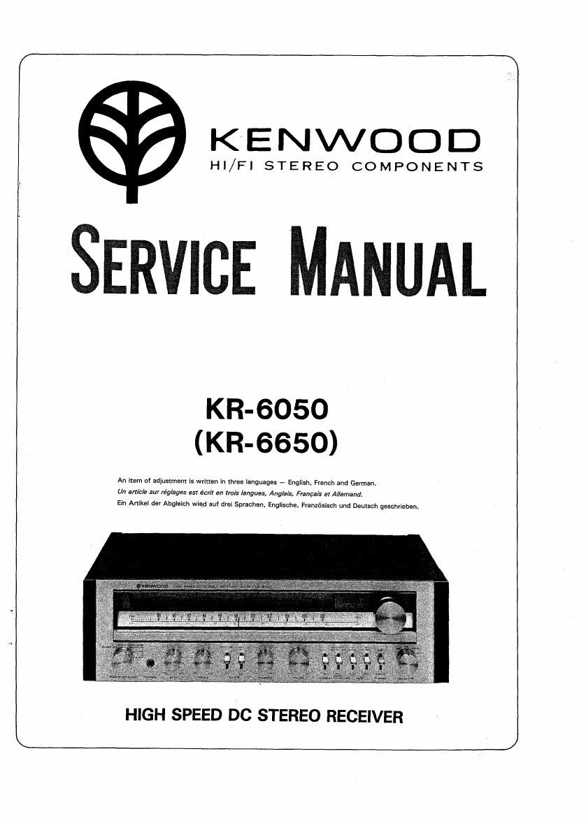 Kenwood KR 6050 KR 6650 Service Manual