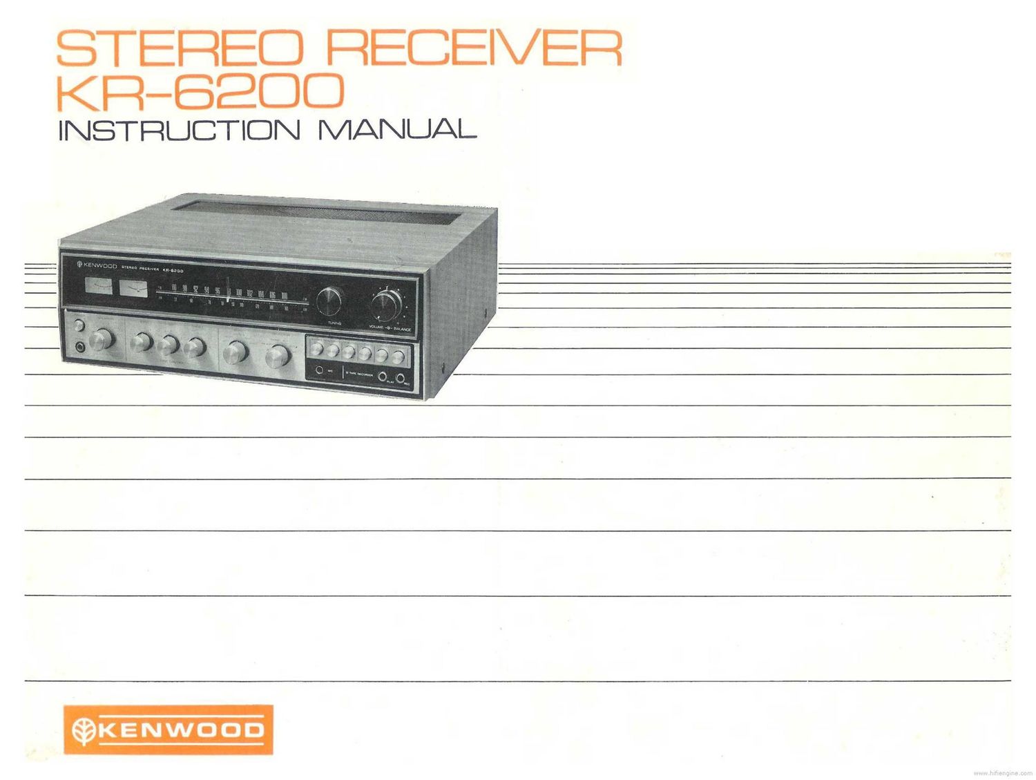 Kenwood KR 6200 Owners Manual