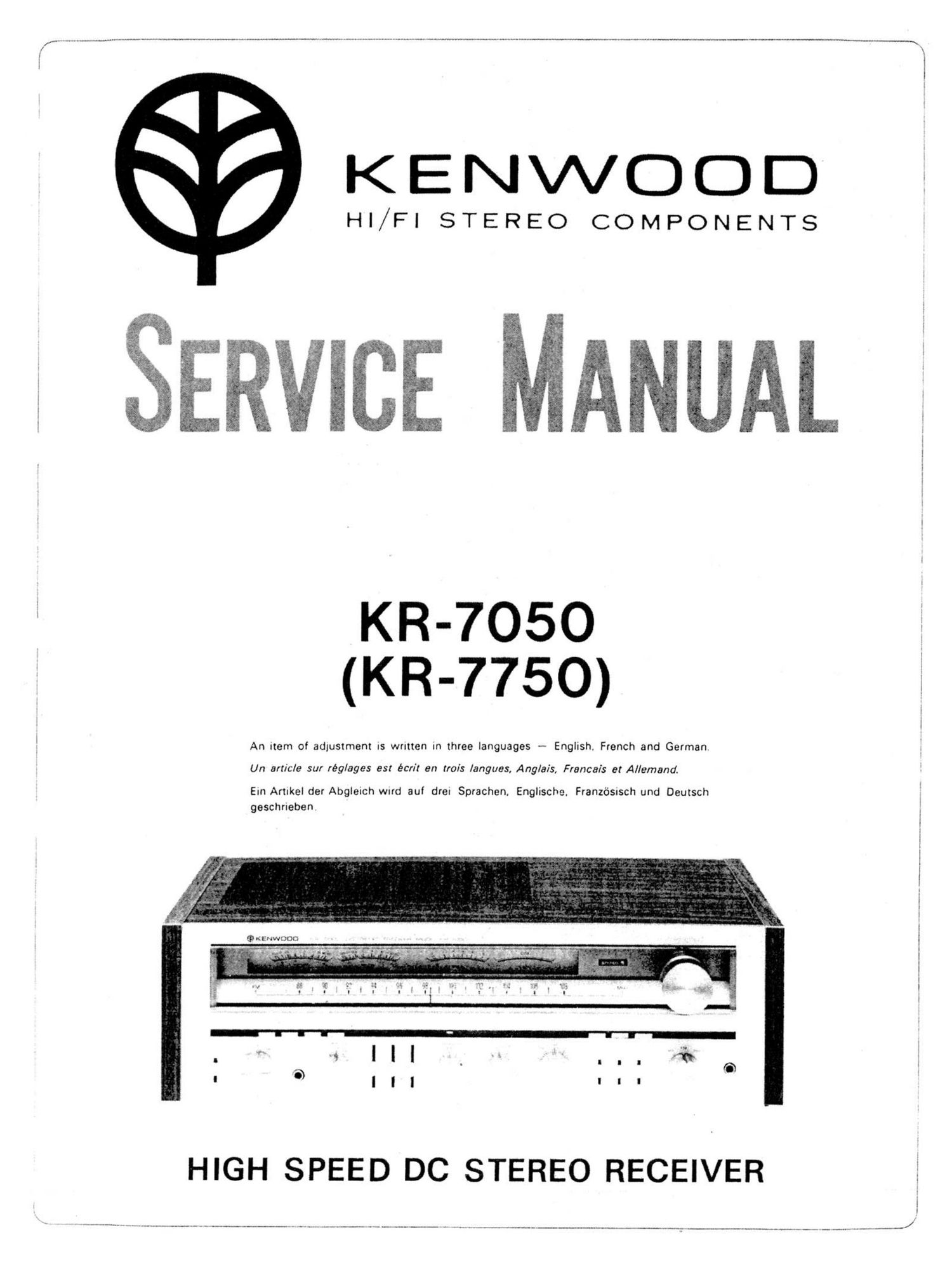 Kenwood KR 7050 Service Manual