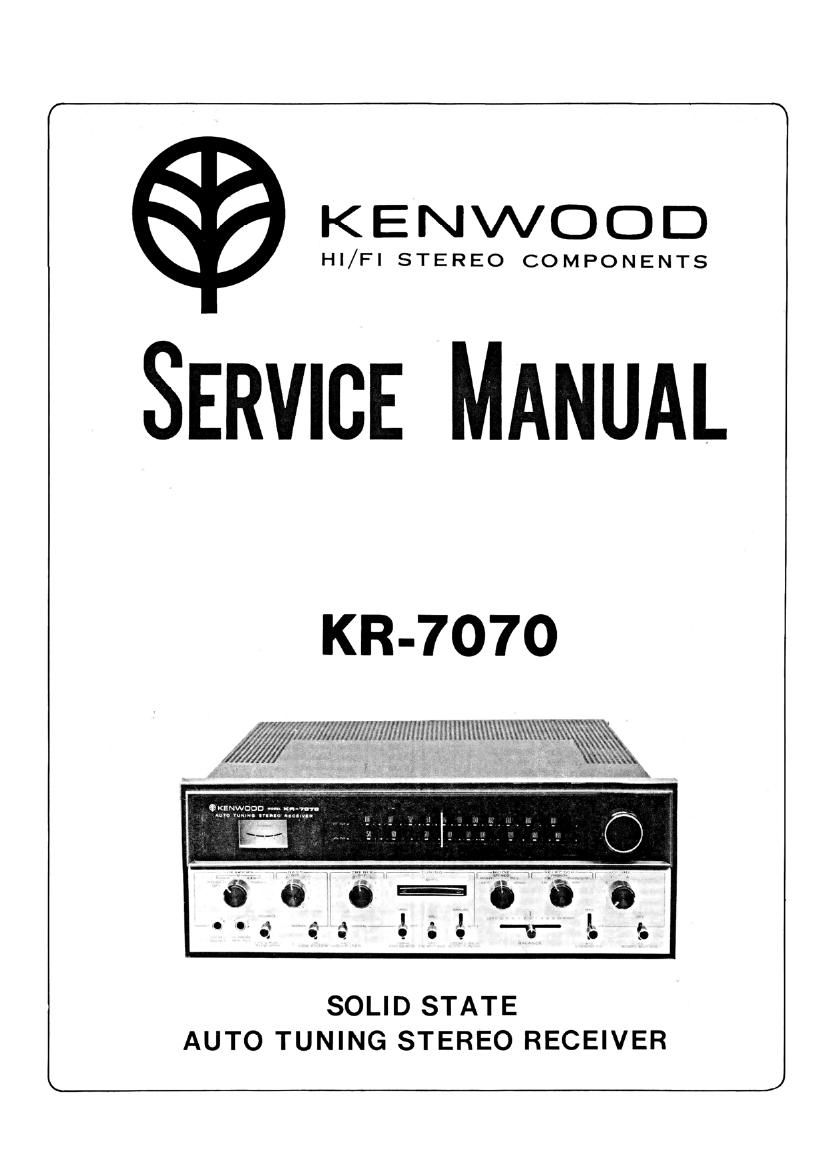 Kenwood KR 7070 Service Manual