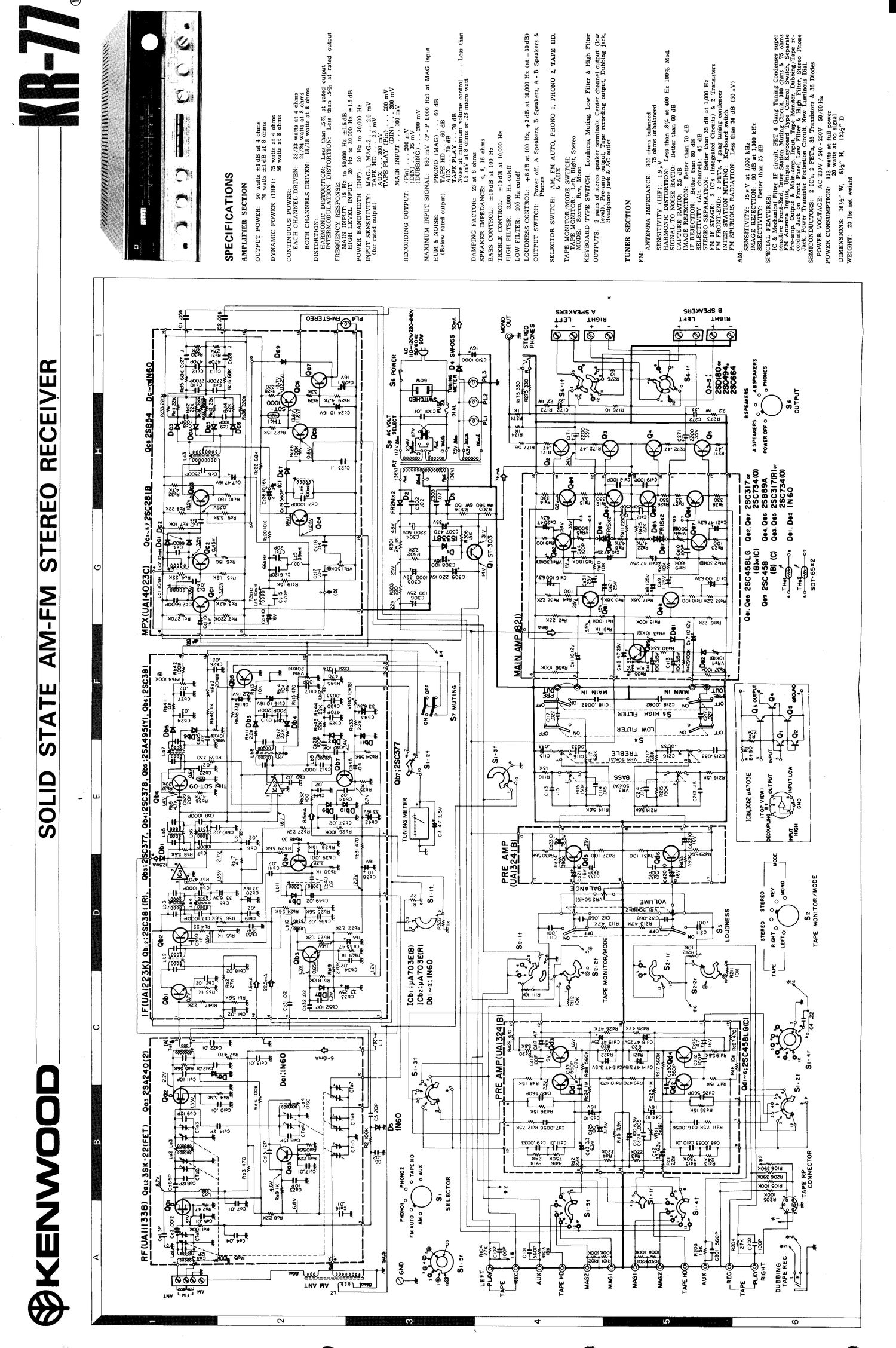 Kenwood KR 77 Schematic