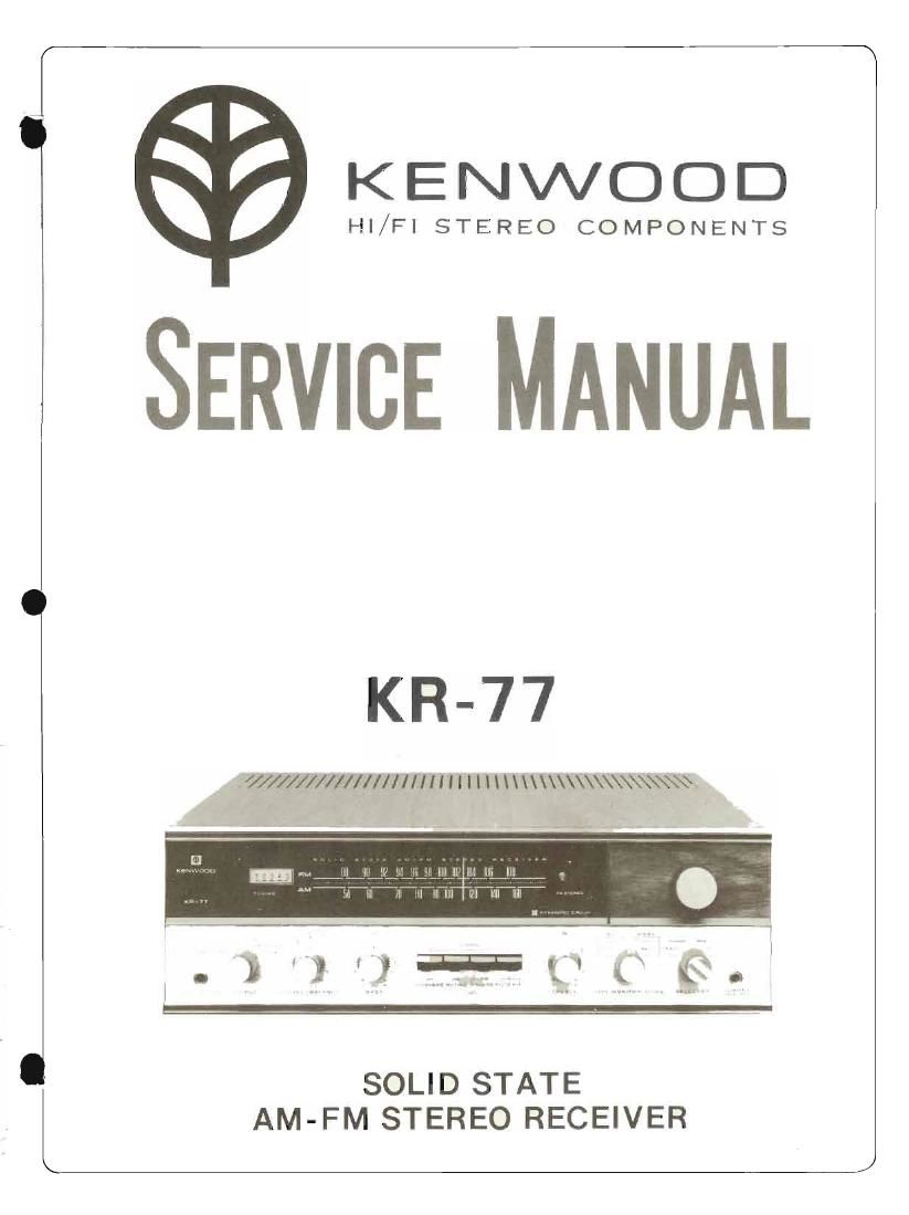 Kenwood KR 77 Service Manual