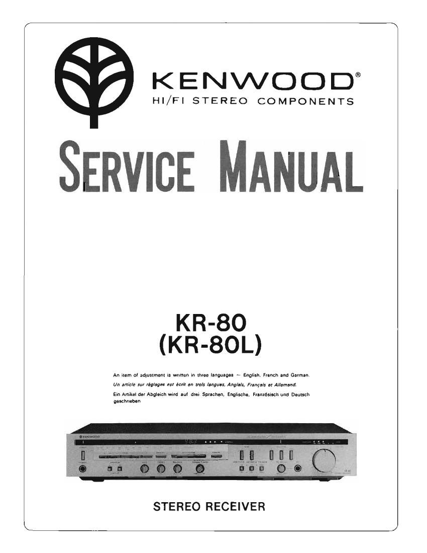 Kenwood KR 80 L Service Manual
