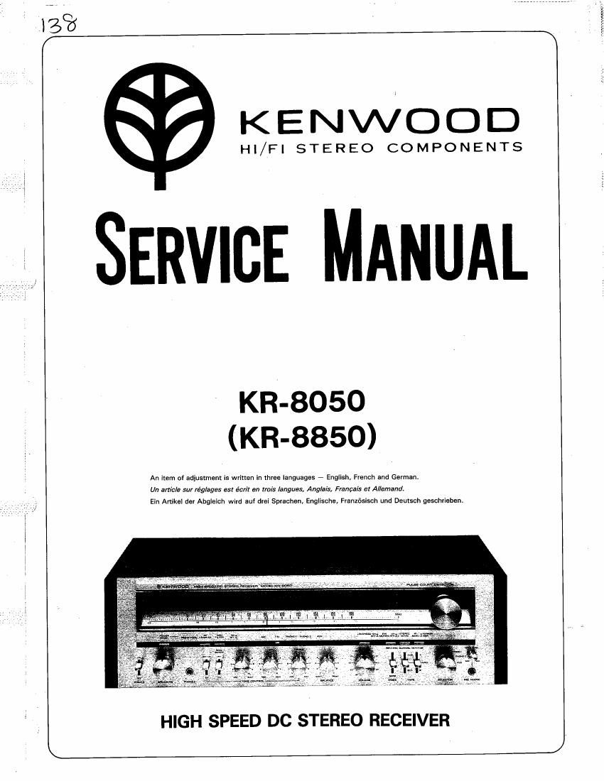 Kenwood Service Manual~KR-A2080/A3080/A4080/A5080 Receiver~Original Repair Book 