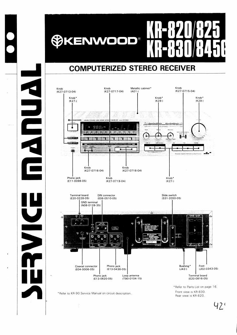 Kenwood KR 820 Service Manual